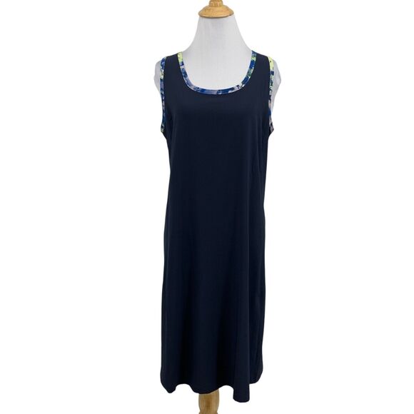 J Jill Tank Dress Womens ST Small Tall Navy Fit On The Go Racerback Sleeveless - Picture 1 of 12